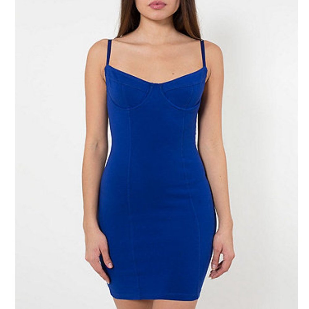 American Apparel Cotton Spandex Jersey Bustier Corset Underwire Bodycon Dress XS